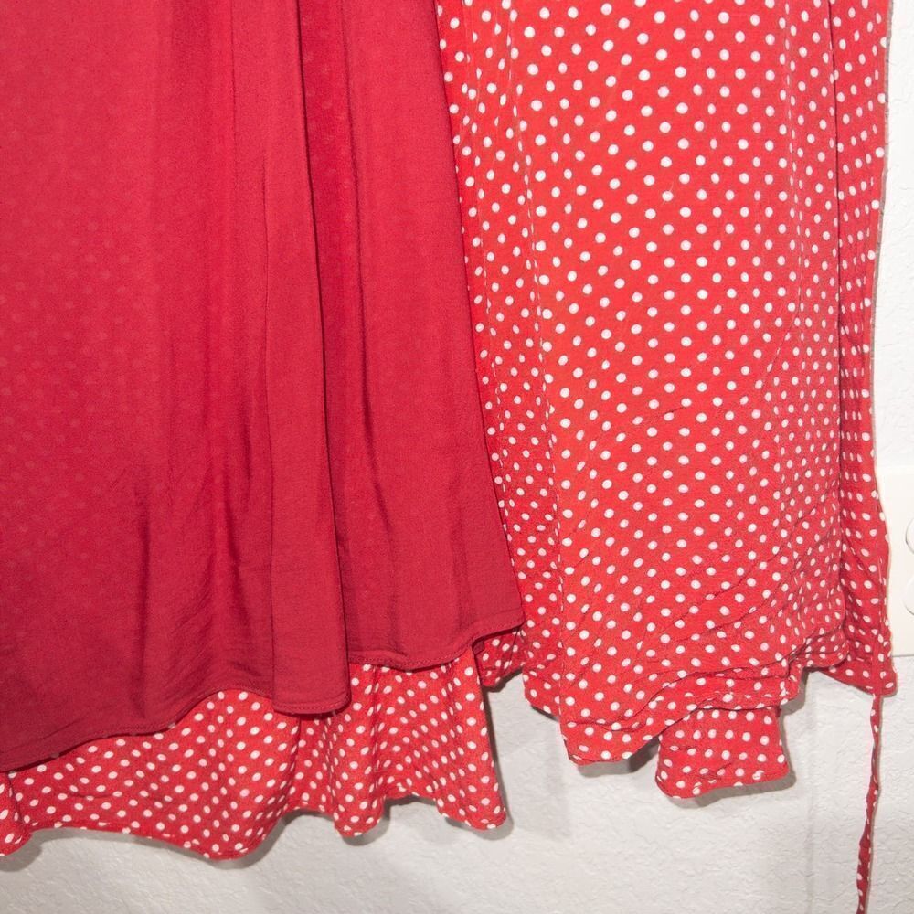 Privacy Please Acme Cherry‎ Polka Dot Wrap Maxi Dress Size Medium - Picture 8 of 9